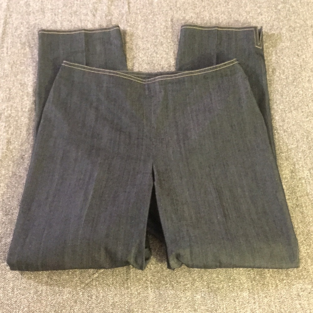 ST JOHN Flat Front Side Zip Cropped Jeans